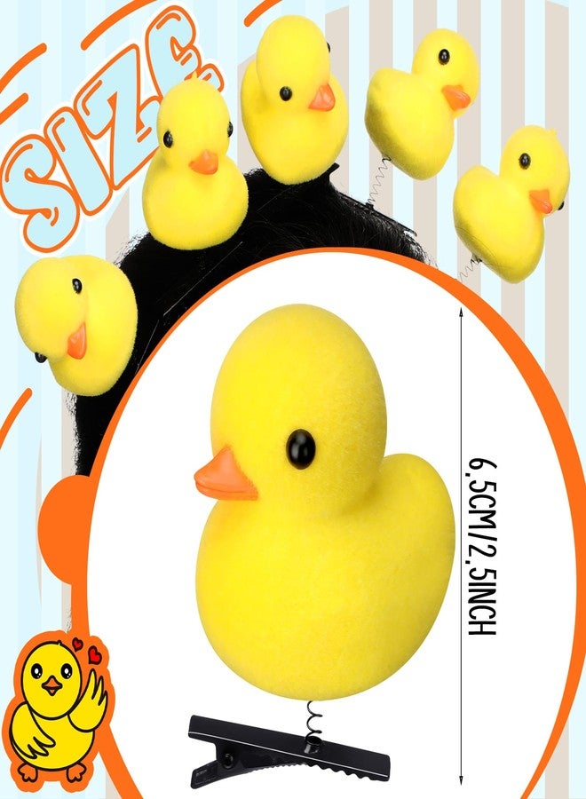 Croknit 12 Pcs Duck Hair Clips Cute Festival Rave Sprouts Yellow Duck Hairpin Kawaii Cartoon Ducky Clips Decorative Hair Accessories for Summer Holiday Party Props(Simple Style) - Image 2